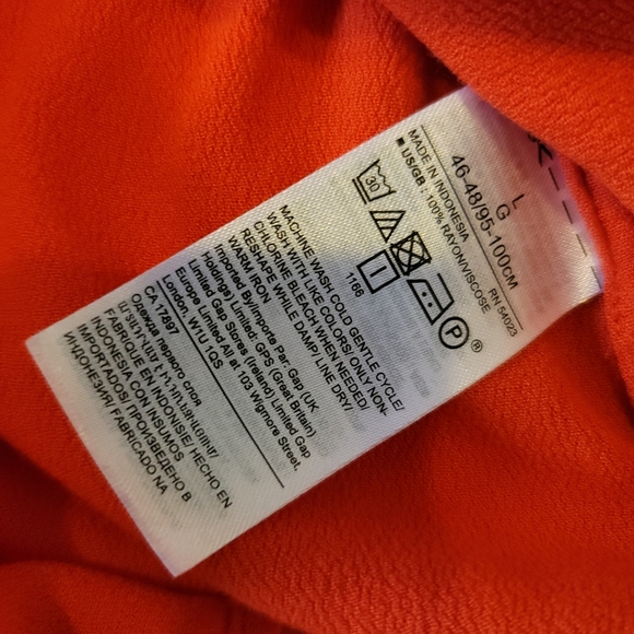 Red women's button down blouse - Picture 6 of 7